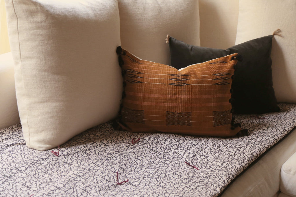 Velvet and cotton sofa cover