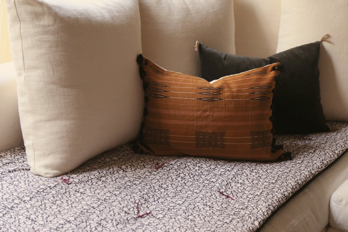 Velvet and cotton sofa cover