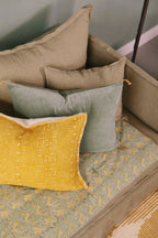 Velvet and cotton sofa cover