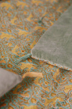 Velvet and cotton sofa cover