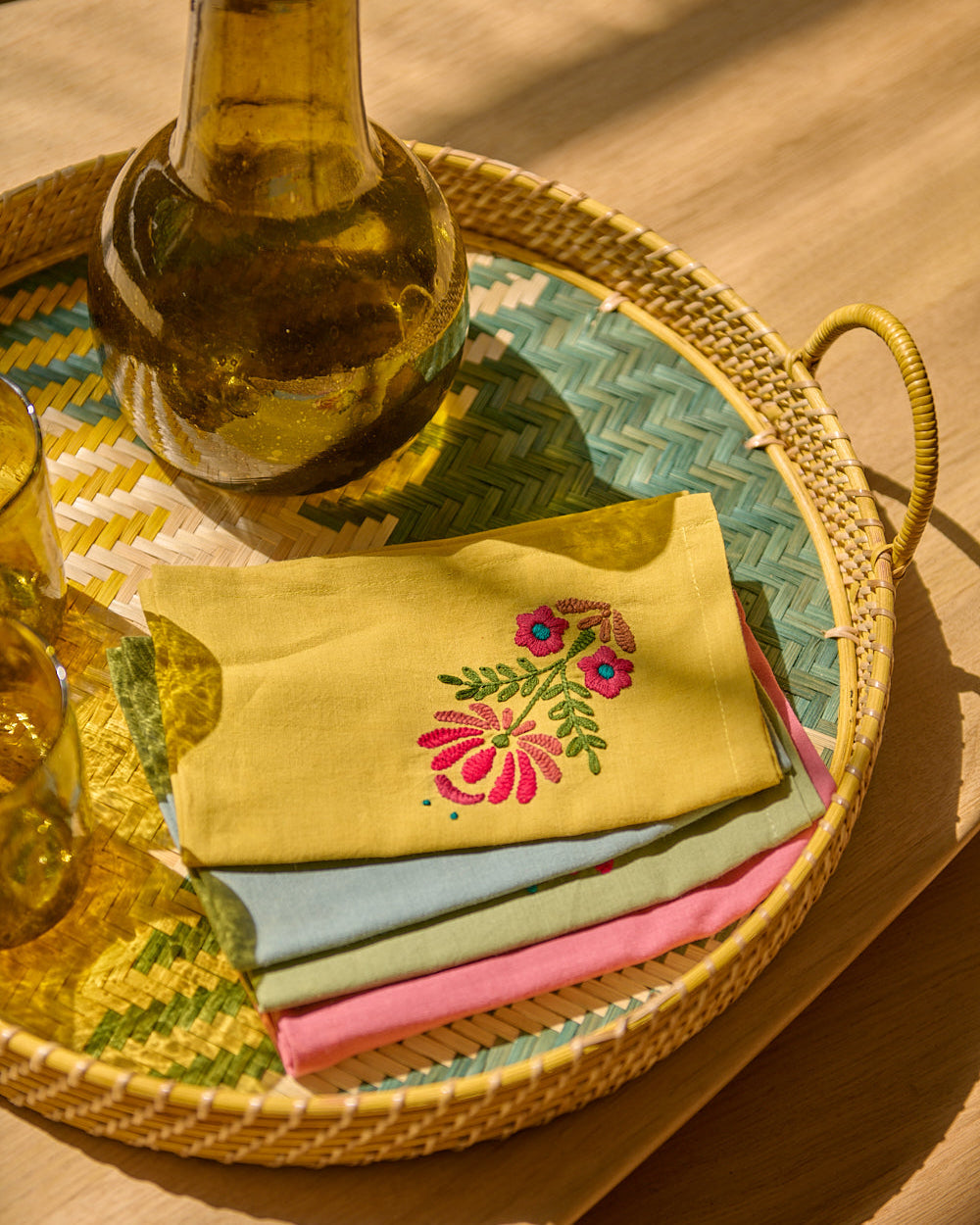 Set of 4 Rosaly embroidered napkins