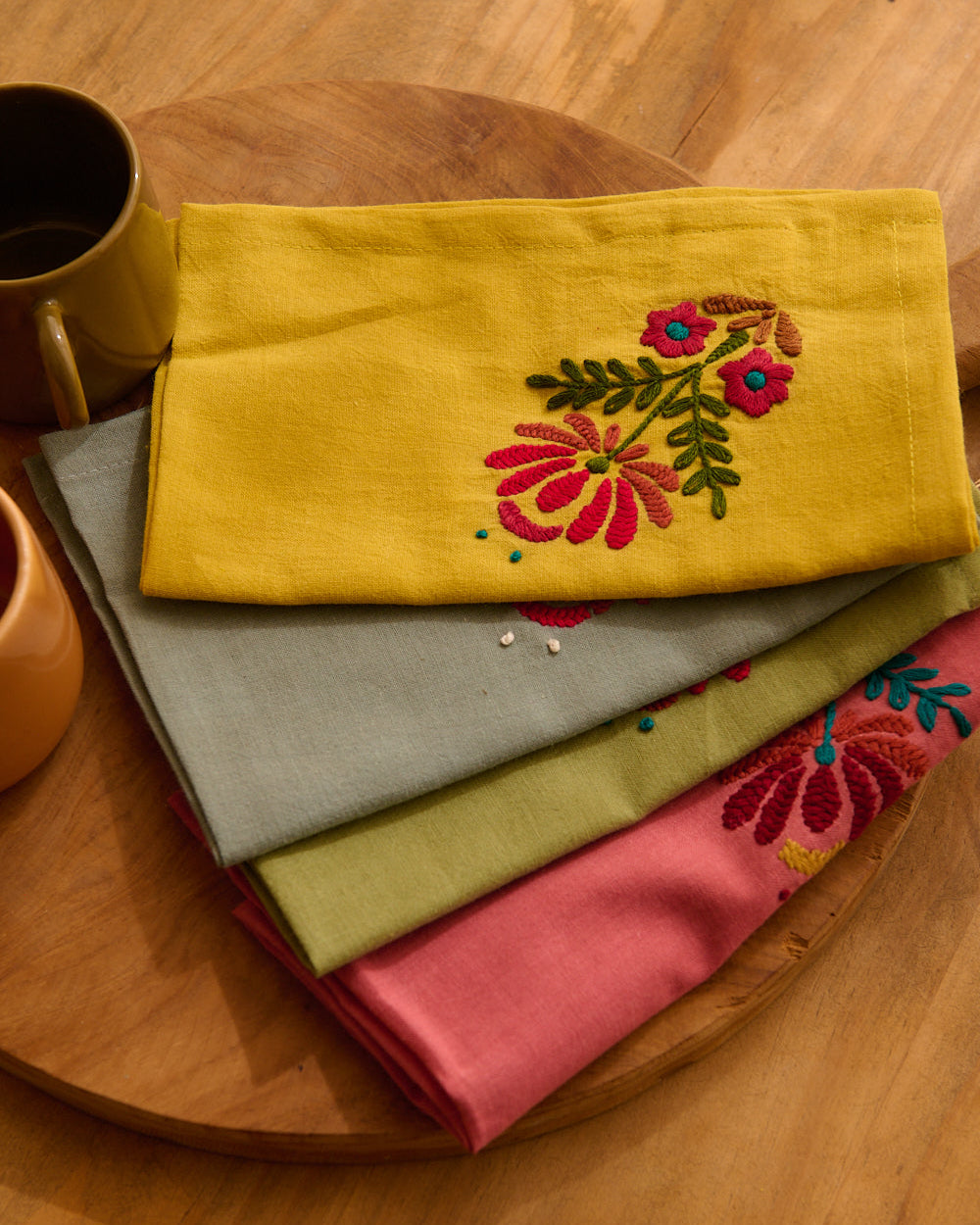 Set of 4 Rosaly embroidered napkins
