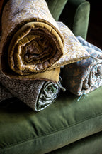 Velvet and cotton sofa cover