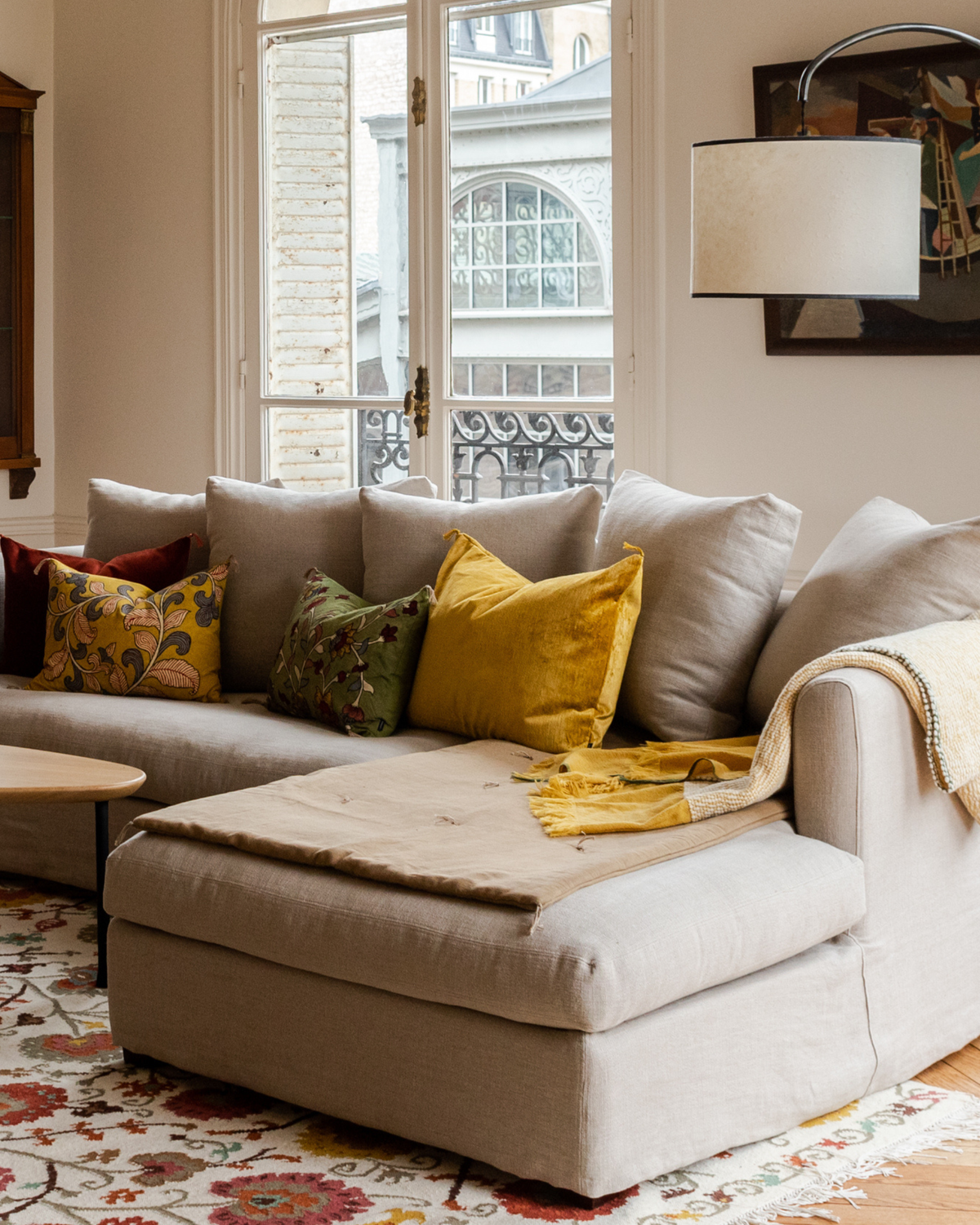 Linen sofa cover