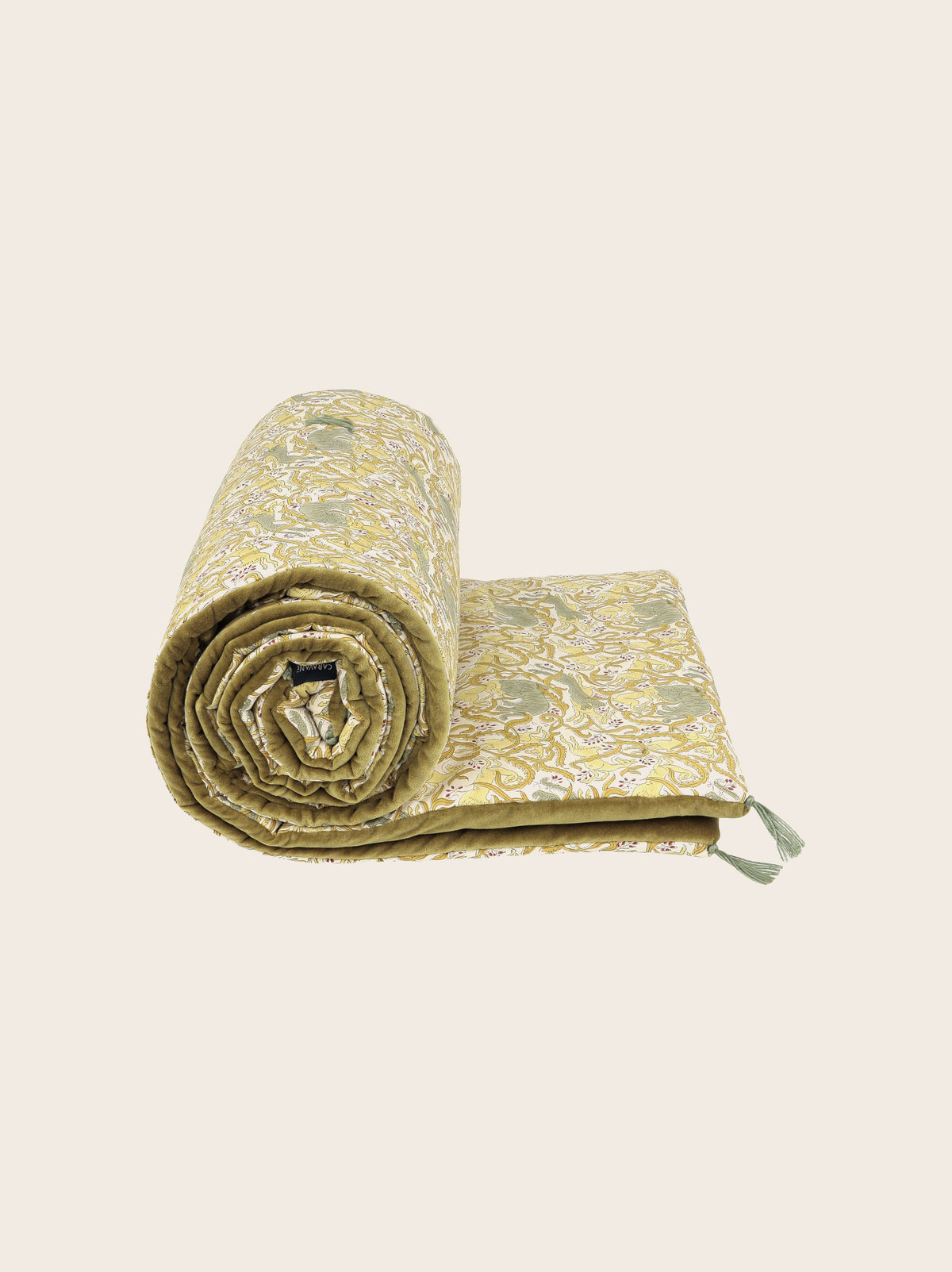 Velvet and cotton sofa cover